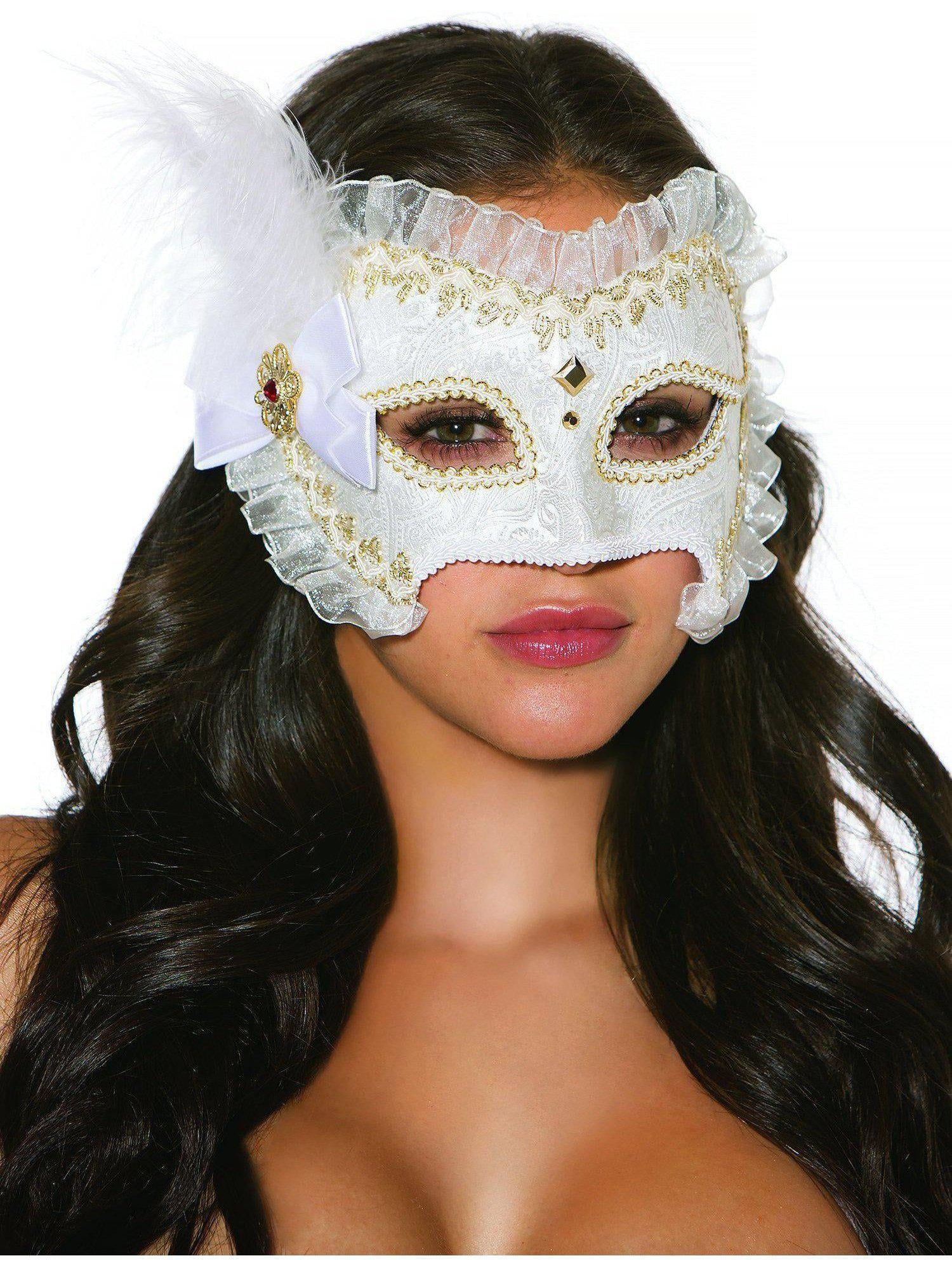 Classy Layer Filigree Masquerade Mask With Clear Rhinestones Green/Black 