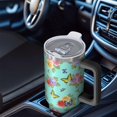 thumbnail image 6 of 40oz Pioneer Flower Floral Print Pattern Insulated Tumbler with Handle, BPA-Free Leak Proof Lid and Straws, Double Wall Vacuum, Hot 12h/Cold 34h, 6 of 6