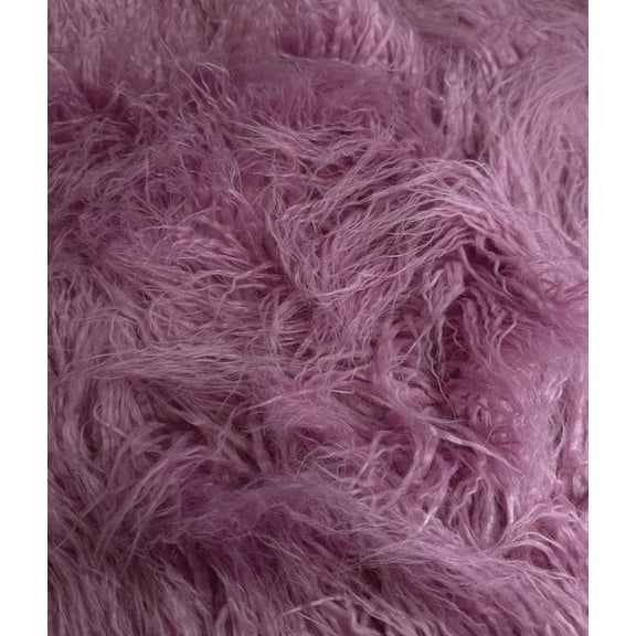 Faux Fake CURLY Yak FUR 3.5" LONG Pile Japanese Fire Retardant Yarn 2.3oz Per Yard / Craft, Sewing Cosplay 58" Wide Sold by Continuous Yard (Dusty Rose)