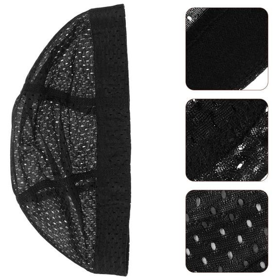 LEORX 2Set Weaving Cap Black Fabric Wig Nets for Women Hairdressers Everyday Use