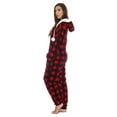 thumbnail image 2 of Just Love Buffalo Plaid Adult Onesie Sherpa Lined Hoody One Piece Pajamas (Red Buffalo Plaid, Large), 2 of 3