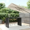 thumbnail image 1 of vidaXL Bar Table with Glass Top Black 185x80x110 cm Poly Rattan, 1 of 4