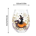 thumbnail image 3 of Twfbrm Halloween Wine Glass, 3D Handmade Creative Drinking Cups with Stemless, Creative Bar Glass with Black Cats Witch And Pumpkin Designs, Funny Clear Tumbler Cup for Home, Party Decorations, 3 of 6