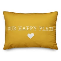 Creative Products Our Happy Place Yellow 14x20 Indoor / Outdoor Pillow