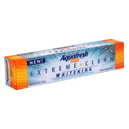 Aquafresh Extreme Clean Whitening Action Mint Blast Fluoride Toothpaste 5.6 oz. Box