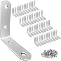 LuckIn 40 Pack 2" x 2" Heavy Duty Corner Braces, Industrial-Grade Stainless Steel L Brackets with Screws for Ultimate Wood & Shelf Support