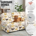 thumbnail image 5 of COEQINE Recliner Sofa Cover Soft Reclining Slipcover 8 Pieces Breathable Recliner Cover 3 Seater Stretch Furniture Protector with Pocket for Pets, Dogs, Kids, Rooster Chicken Floral Yellow, 5 of 8