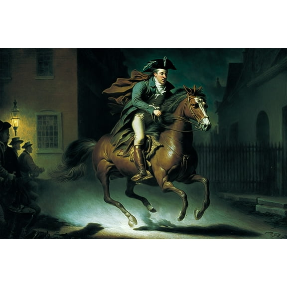 24x36 gallery poster, Paul Revere on his famous midnight ride in 1775 p9