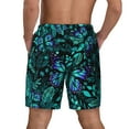 thumbnail image 2 of Lsque Mens Swim Trunks Blue Floral with Butterflies Pattern - Bathing Suit Compression Liner - Beach Swim Shorts Swimwear - (S-3XL) - Stretch Quick Dry -Large, 2 of 9