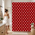 thumbnail image 3 of Polka Dot Shower Curtain Colorful Retro Cute Spot Vintage Fabric Decorative Bathroom Curtains with Hooks,180X180cm, 3 of 7