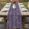 thumbnail image 4 of Vintage Lines Table Runner 70 Inches, White Lines Abstarct Minimalist Art Purple Bed Runner Dresser Scarves Tabletop for Indoor Outdoor Parties/Ceremony/Banquet, 13" x 70", 4 of 9
