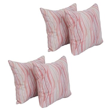 Blazing Needles 9910-S4-ID-083 17 in. Jacquard Throw Pillows with Inserts, Clove Blush - Set of 4