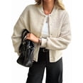 thumbnail image 2 of Womens Short Faux Fur Shearling Jacket Fall Winter Full Zip with Pockets Coats with Pocket Light Brown M, 2 of 7