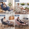 thumbnail image 5 of OMNIBERG Lazy Chair with Folding Ottoman, Oversized Comfy Lounge Chair with Armrests and Side Pocket for Reading, Relaxing, and Napping, Perfect for Living Room, Bedroom or Office, Green, 5 of 9