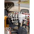 thumbnail image 4 of Outdoor Tablecloth with Umbrella Hole and Zipper, Christmas Plaid Square Table Cloth 54x54 Inch Waterproof Tablecloth, Black Snowman Xmas Tree Snowflake Buffalo Picnic Table Cover for Patio Camping, 4 of 7