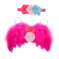 thumbnail image 2 of Diadema de ángel y flores para niños, decoración de accesorios para fotografía infantiles, roja Rosa roja, 2 of 5