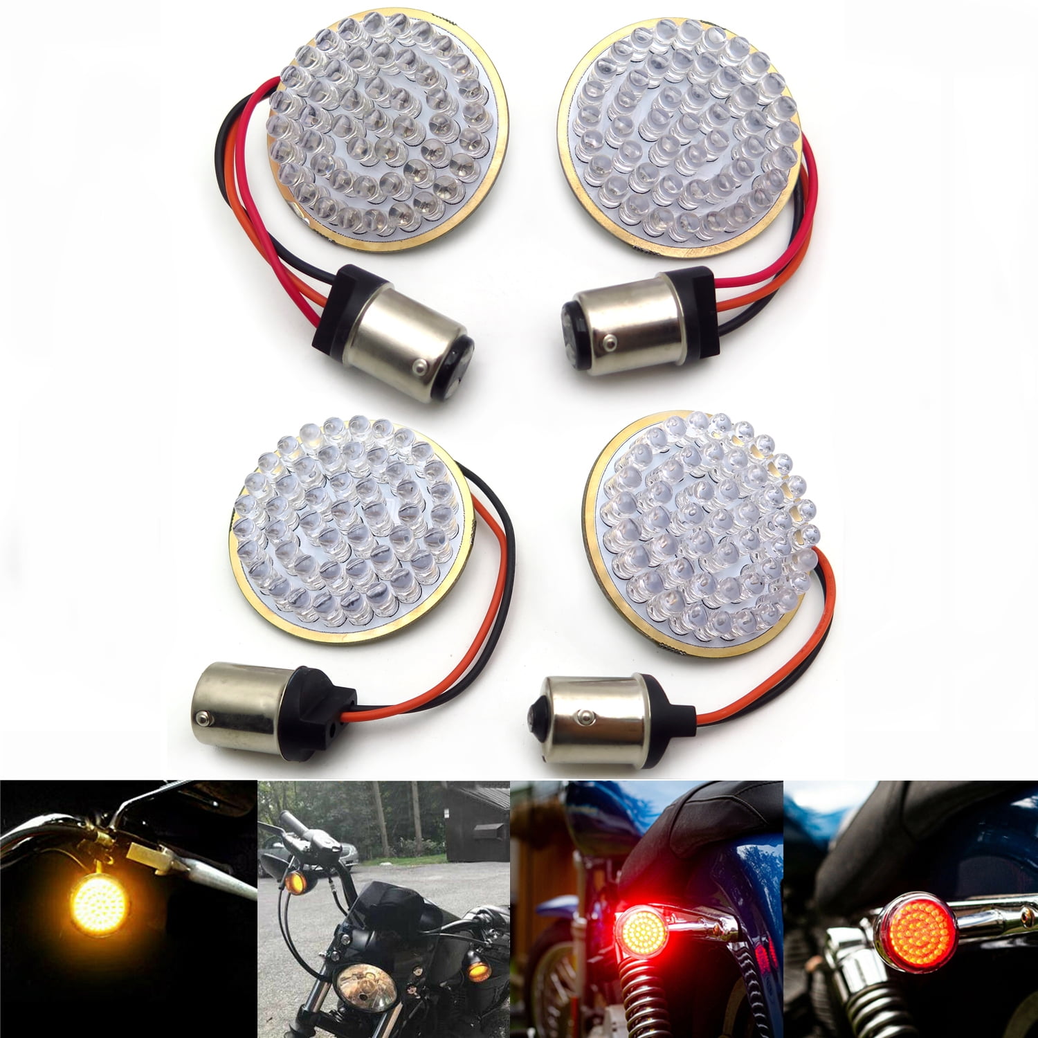 HTTMT Bullet Front 1156 & Rear 1157 LED Turn Signal Light Inserts