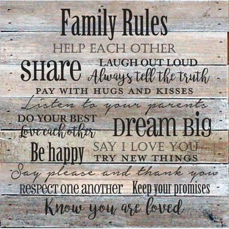 - Winston Porter 'Family Rules' Textual Art on Wood in Cream