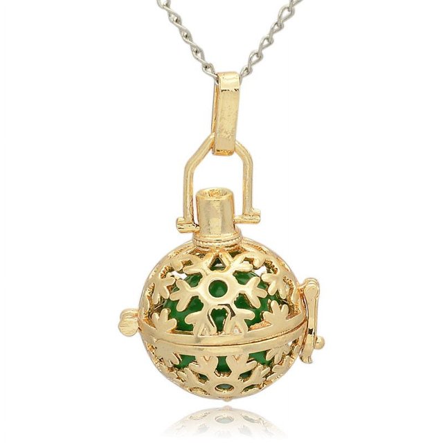 Golden Tone Brass Hollow Round Cage Pendants with No Hole Spray Painted Brass Ball Beads Lime Green 35x25x21mm Hole: 3x8mm