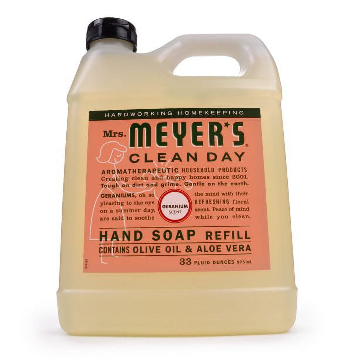 Mrs. Meyer's Liquid Hand Soap Refill Geranium, 33 FL OZ (Pack of 3)