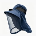 thumbnail image 2 of Solar Fan Sun Hat With Full Mosquito Net Face Shield, UV Blocking Neck Flap Breathable Cooling Headwear For Fishing Gardening Hiking Yard Work(Navy), 2 of 5
