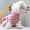 thumbnail image 3 of Dogs Sweater Dress With Bowtie Checkered Winter Sweater Clothes Apparel for Small Puppy Chihuahua Corgi Pink XS, 3 of 8