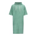 thumbnail image 2 of HBFAGFB Pyjama pour Hommes Confortable à Capuche avec Cordon de Serrage Robe de Spa Décontractée avec Poche Vert Taille Unique, 2 of 4