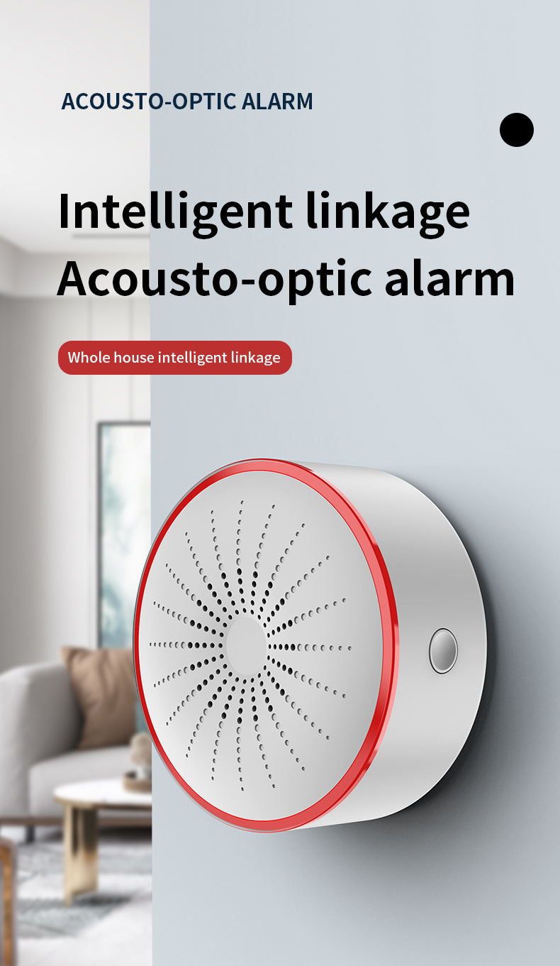 Zigbee Smart Siren Alarm: Wireless Home Security Alarm, Burglar Alarm Sound Light Alarm with 100dB Sounder, Tuya App Control, Tuya Zigbee Hub Required, Compatible with Alexa, Google Assistant