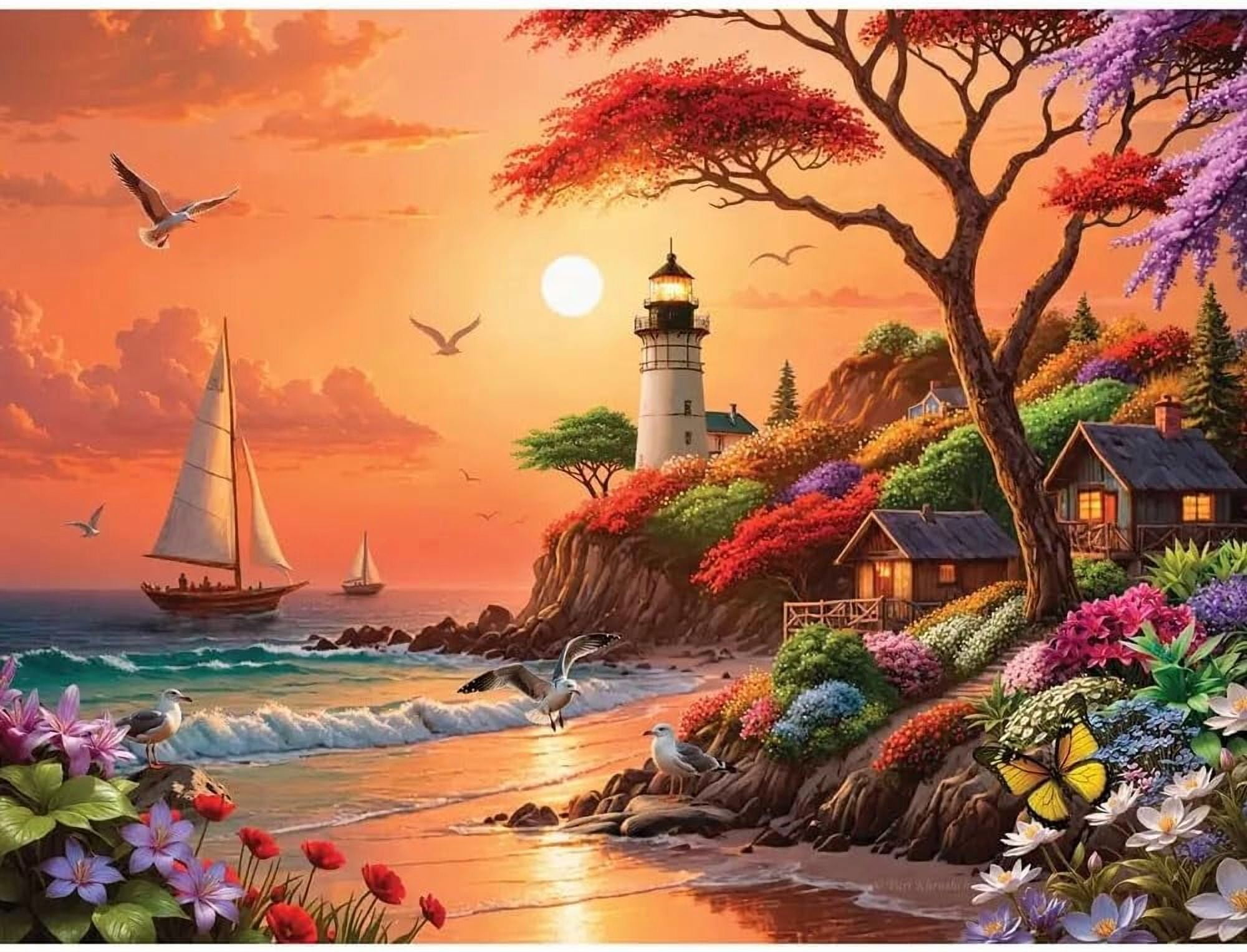 Bits and Pieces Jigsaw Puzzles 500 Piece Waterfalls Sunsets Rainbows Set of 3 18 x 24 Inch