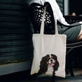 thumbnail image 6 of WIRESTER 14.17 x 12.2 inches Cotton Tote Bag Reusable Grocery Shopping Cloth Bags - Tricolor Cavalier King Charles Spaniel Dog, 6 of 7