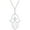 White, variant on 14K White Gold Finish Round Cut White Diamond 925 Sterling Silver Hamsa Hand Shape Pendant Necklace for Women Jewelry