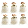 thumbnail image 4 of WHAMVOX  6 Pcs Jewelery Pouches Gauze Jewelry Bag Drawstring Bags for Beige, 4 of 8
