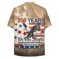 thumbnail image 5 of UngA 250 Anniversary USA T Shirt, Men's American Flag Button Down Shirt Casual Eagle Hawaiian Shirts Patriotic Short Sleeve T Shirts for Man (Khaki,L), 5 of 6
