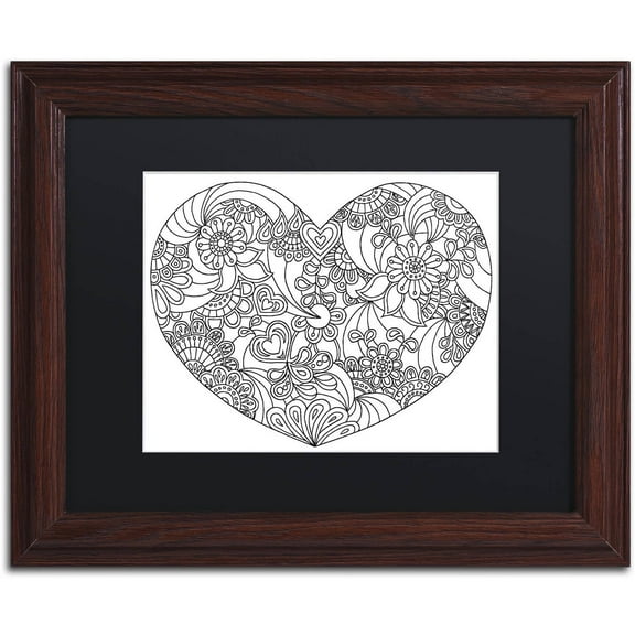 Trademark Fine Art "Mixed Coloring Book 45" Canvas Art by Kathy G. Ahrens, Black Matte, Wood Frame
