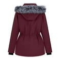 thumbnail image 2 of wantdo Women's Plus Size Puffer Coat Windproof Winter Coat Thickened Parka Wine Red 4X, 2 of 8