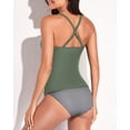thumbnail image 6 of Inadays Womens Tankini Swimsuit Tummy Control Bathing Suits High Waisted Tankini Tops with Bottoms 2 Piece Swimsuits, Army Green, M, 6 of 7