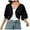 Black, variant on Uaswgudfs Women Shrug Soft Chiffon Open Front Sheer 3/4 Sleeve Bolero Cardigan for Evening Dress