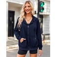 thumbnail image 3 of Weardear Women's Full Zip Up Lightweight Hoodies Oversize Thin Long Sleeve Casual Hooded Jackets with Pockets, 3 of 6