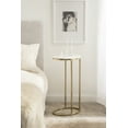 thumbnail image 7 of Kate and Laurel Natalli Modern Glam Oval C-Table, 14 x 9 x 28, White and Gold, Elegant C-Shaped Side Table with Marble Tabletop and Space Saving Design, 7 of 7