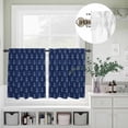 thumbnail image 5 of Kitchen Window Curtains Valance and Tier Set, Vintage Nautical Anchor Rod Pocket Tier Curtain Valance Set, Navy Blue Background Light Filtering Cafe Curtains for Bedroom Living Room, 5 of 9