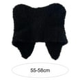 thumbnail image 6 of Opolski Cute Bear Ear Decor Earflap Ribbed Trim Winter Hat Women Solid Color Riding Woolen Yarn Cap White, 6 of 8