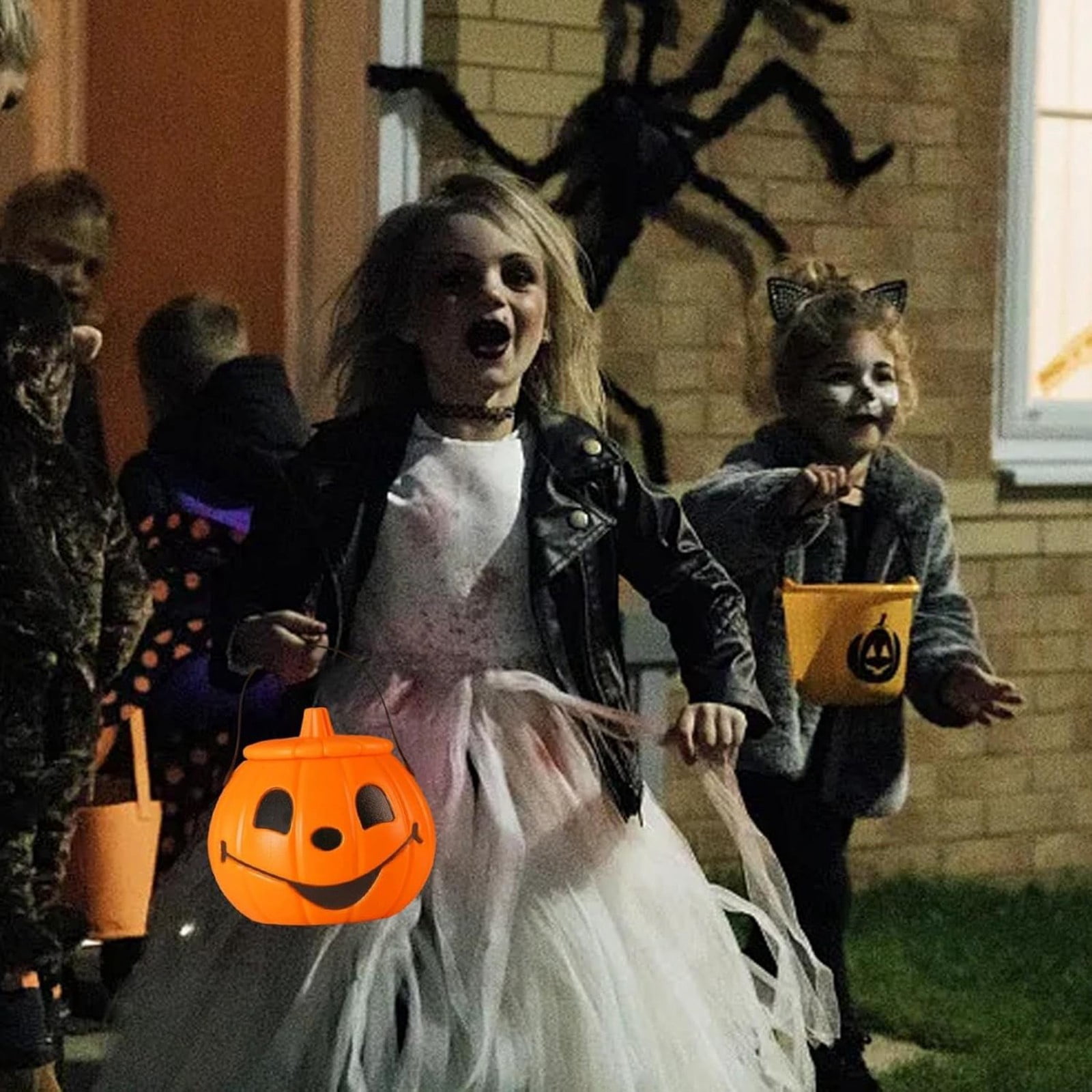 Sturdy Plastic Halloween Pumpkin Bucket – Orange Trick-or-Treat Candy Holder for Parties, Events, and Festive Celebrations