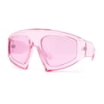 thumbnail image 2 of Oversized Curved Top Racer Thick Plastic Sunglasses Pink, 2 of 4