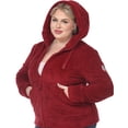 thumbnail image 5 of Plus Size Hooded Sherpa Jacket Red 1X, 5 of 6