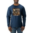 thumbnail image 1 of Wild Bobby, Big Rig Runner Trailer Truck Runnin Alone, Cars and Trucks, Men Long Sleeve Shirt, Vintage Heather Navy, Large, 1 of 4