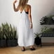 thumbnail image 4 of Vestido camisola holgado informal de color liso para mujer: sin mangas, con lazo en la espalda, corte A, tejido no elástico, adecuado para el día a día en las vacaciones de verano, lavable a máquina, 4 of 6