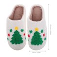 thumbnail image 2 of 1 par de pantuflas navideñas con diseño de árbol de Navidad, cómodas y acogedoras para interiores, para mujeres y hombres, cálidas, antideslizantes y peludas, ideales para las vacaciones de invierno., 2 of 6
