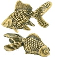 thumbnail image 1 of 2Pcs Chinese Fish Statue Figurine Brass Fish Statue Sculpture Desktop Ornament, 1 of 8