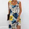 thumbnail image 2 of gbyLJF Womens High Low Dress Chiffon Dress Ruffle Pencil Dress for Women Cotton Lounge Dress Yellow L, 2 of 5