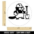 thumbnail image 2 of Construction Worker Builder Beaver with Shovel and Hard Hat Self-Inking Rubber Stamp Ink Stamper - Black Ink - Medium 1 Inch, 2 of 7